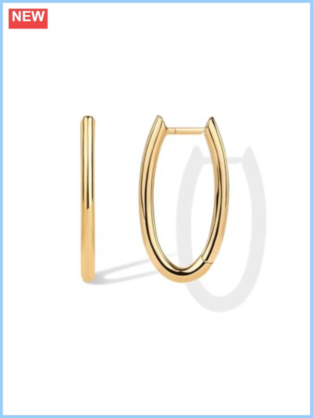14K Gold Plated Geometric Hoop Earrings Huggie Hoops for Women